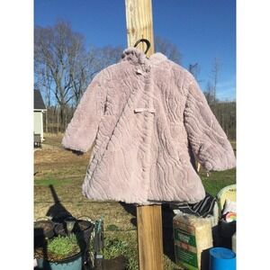 American Widgeon little girls coat size 3 hood faux fur lavender bows sequins